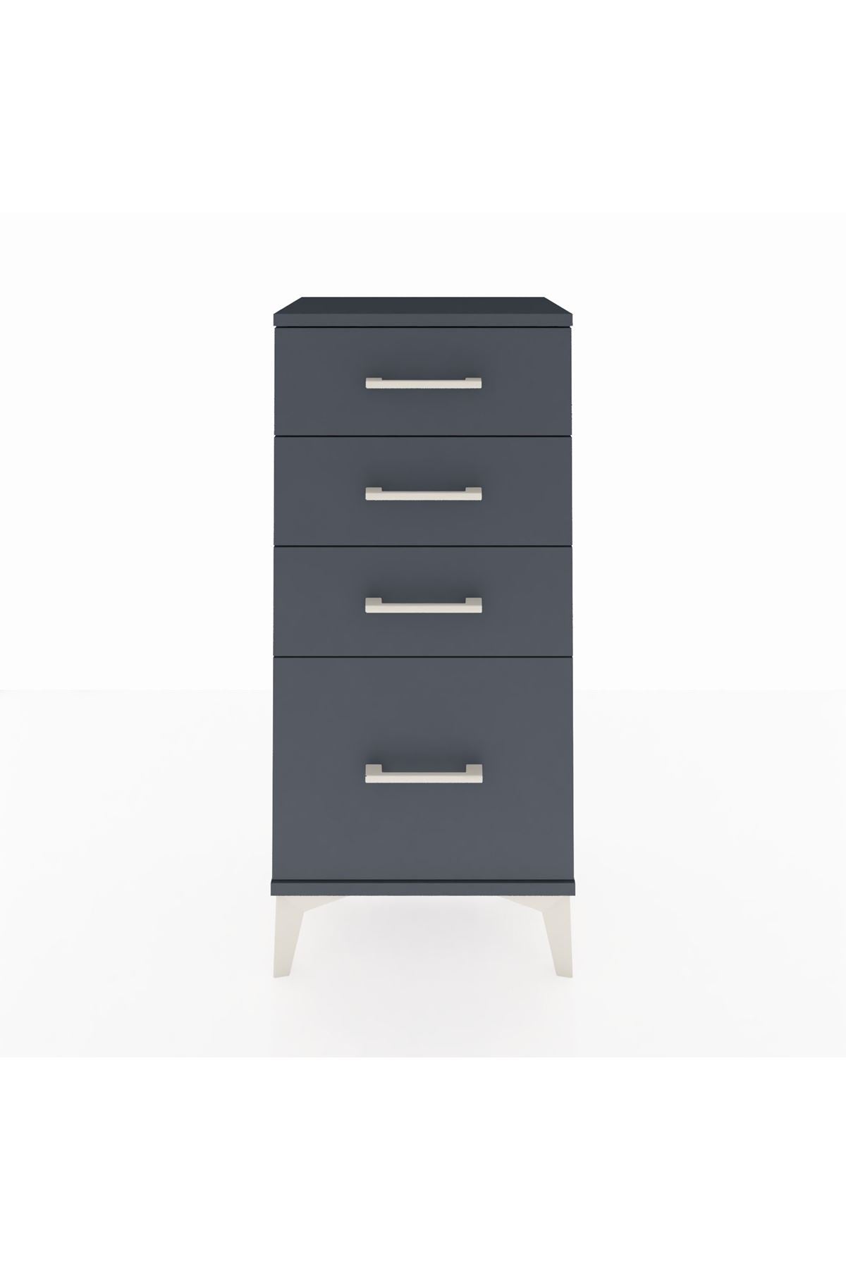 Arges Komodin 4 Çekmeceli 44x30x96 Antrasit-Antrasit