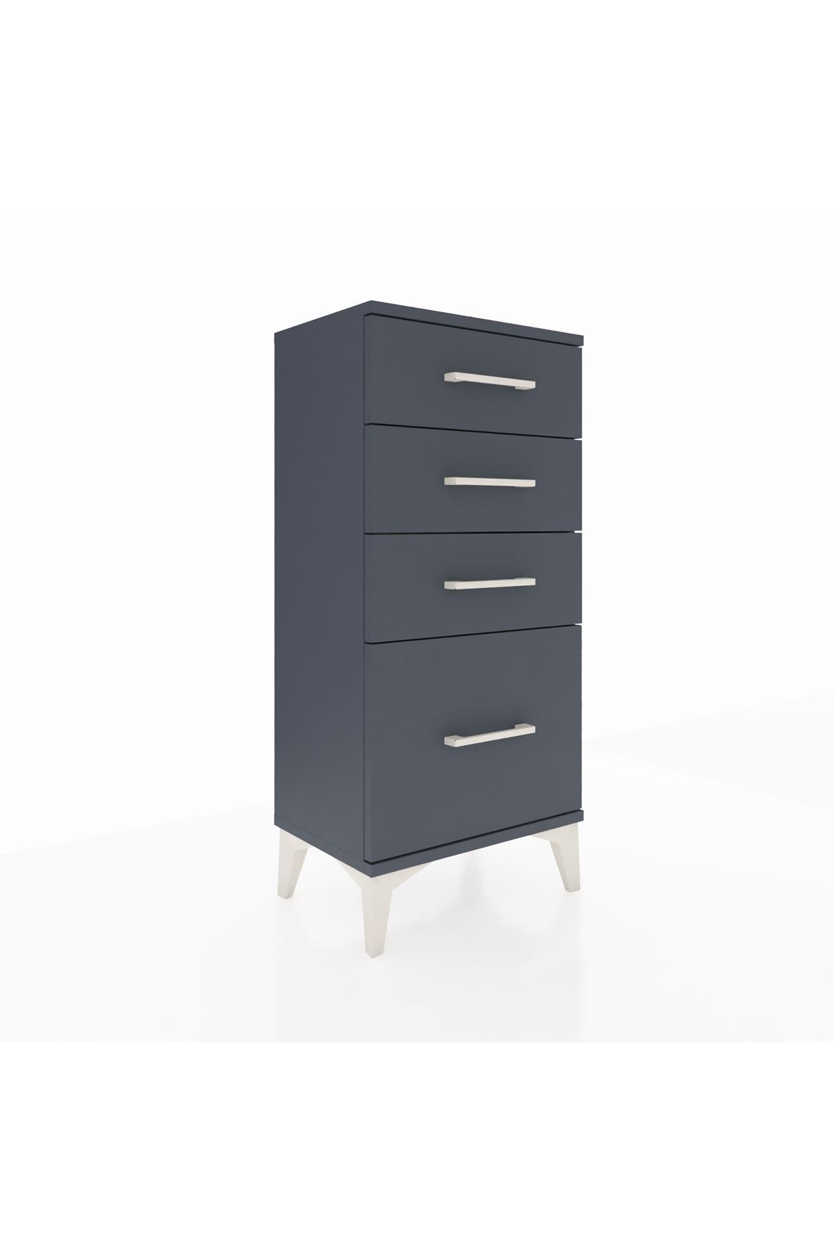 Arges Komodin 4 Çekmeceli 44x30x96 Antrasit-Antrasit