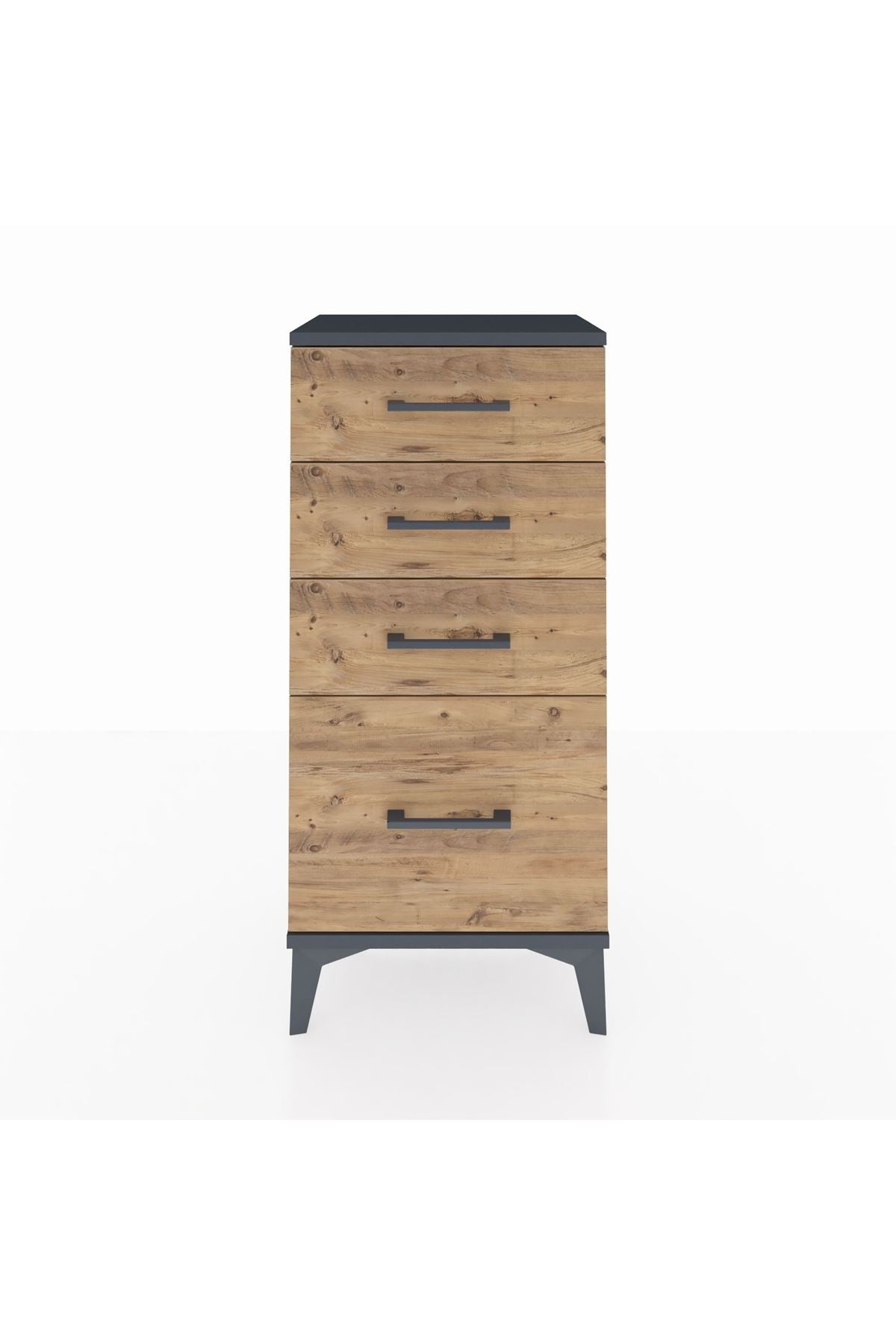 Arges Komodin 4 Çekmeceli 44x30x96 Antrasit-Çam