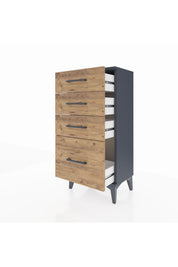 Arges Komodin 4 Çekmeceli 44x30x96 Antrasit-Çam