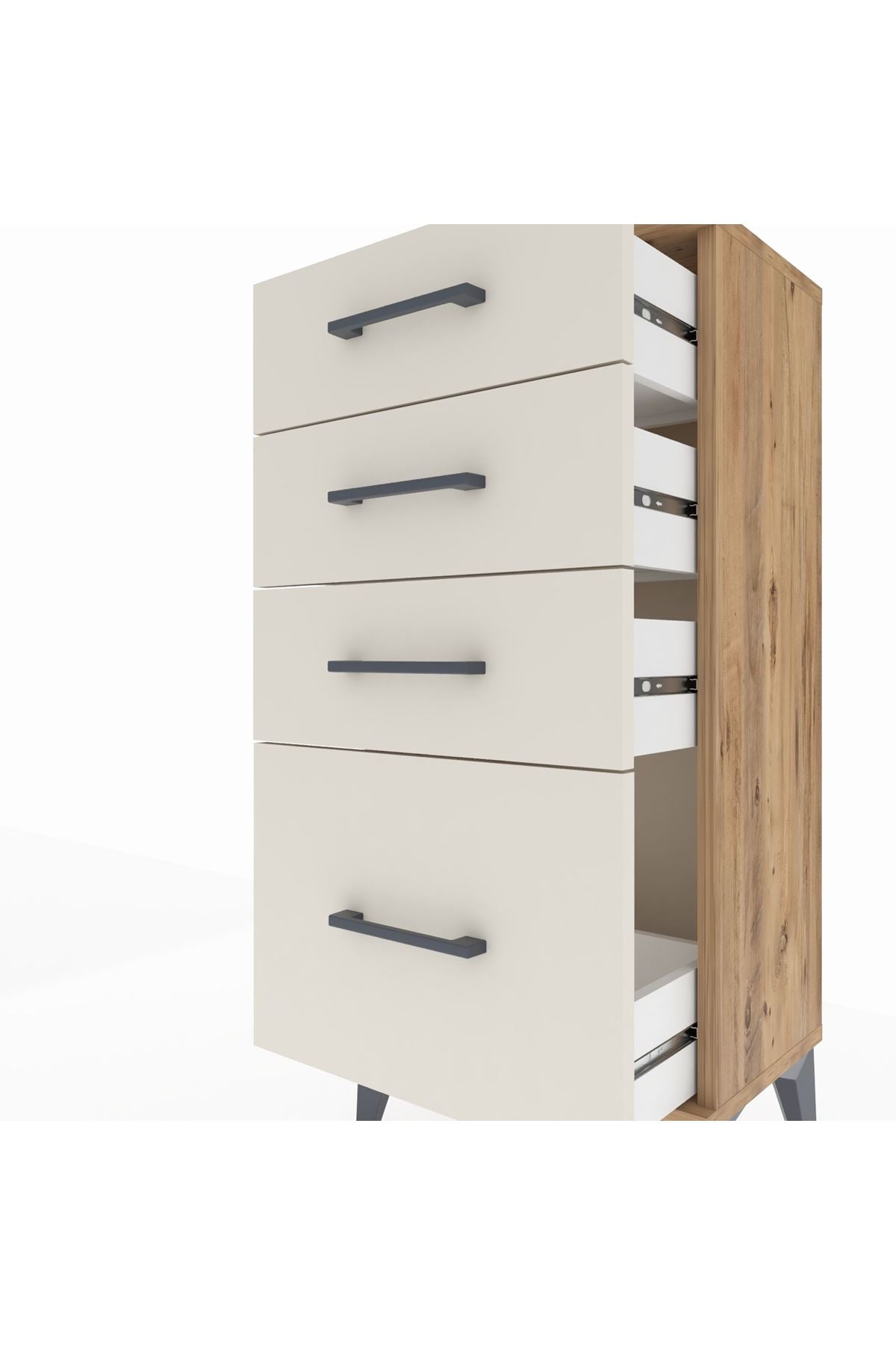 Arges Komodin 4 Çekmeceli 44x30x96 Çam-Aytaşı