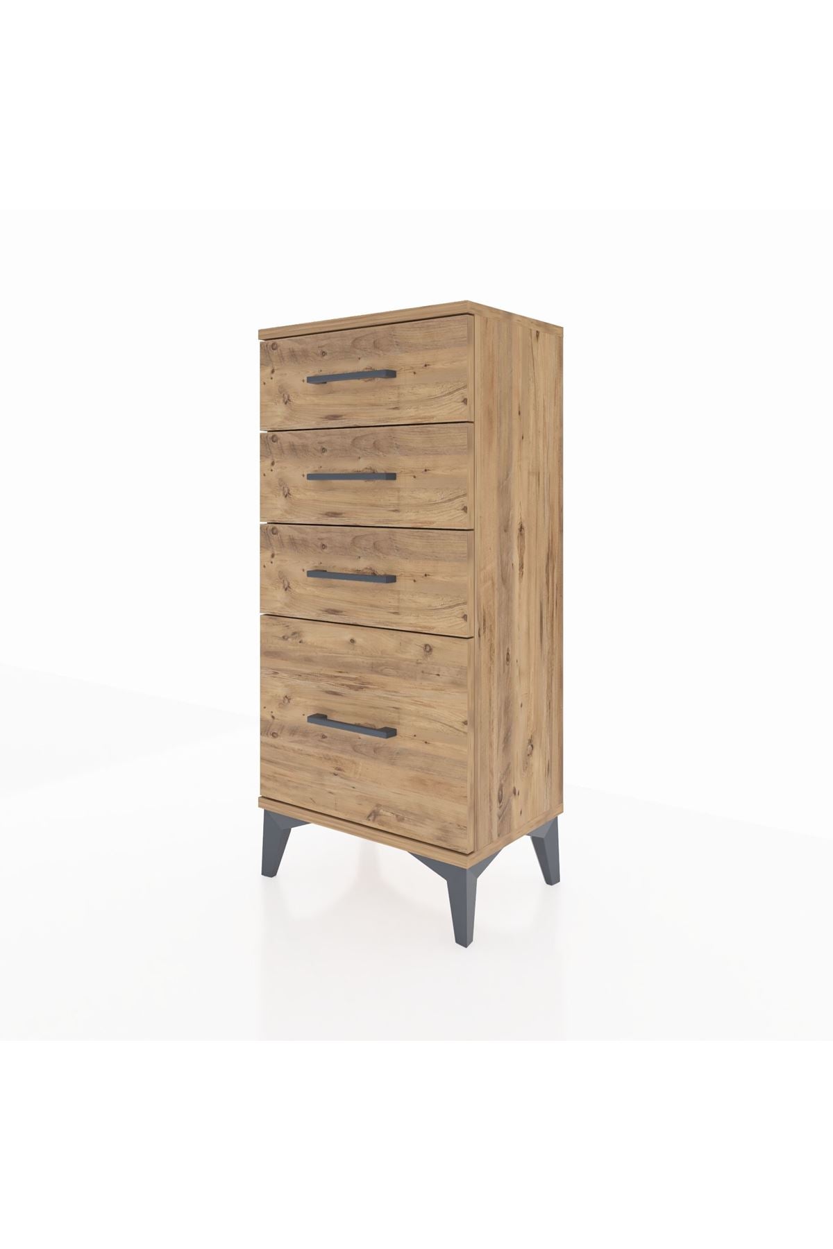 Arges Komodin 4 Çekmeceli 44x30x96 Çam-Çam
