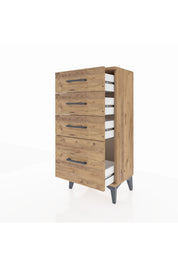 Arges Komodin 4 Çekmeceli 44x30x96 Çam-Çam
