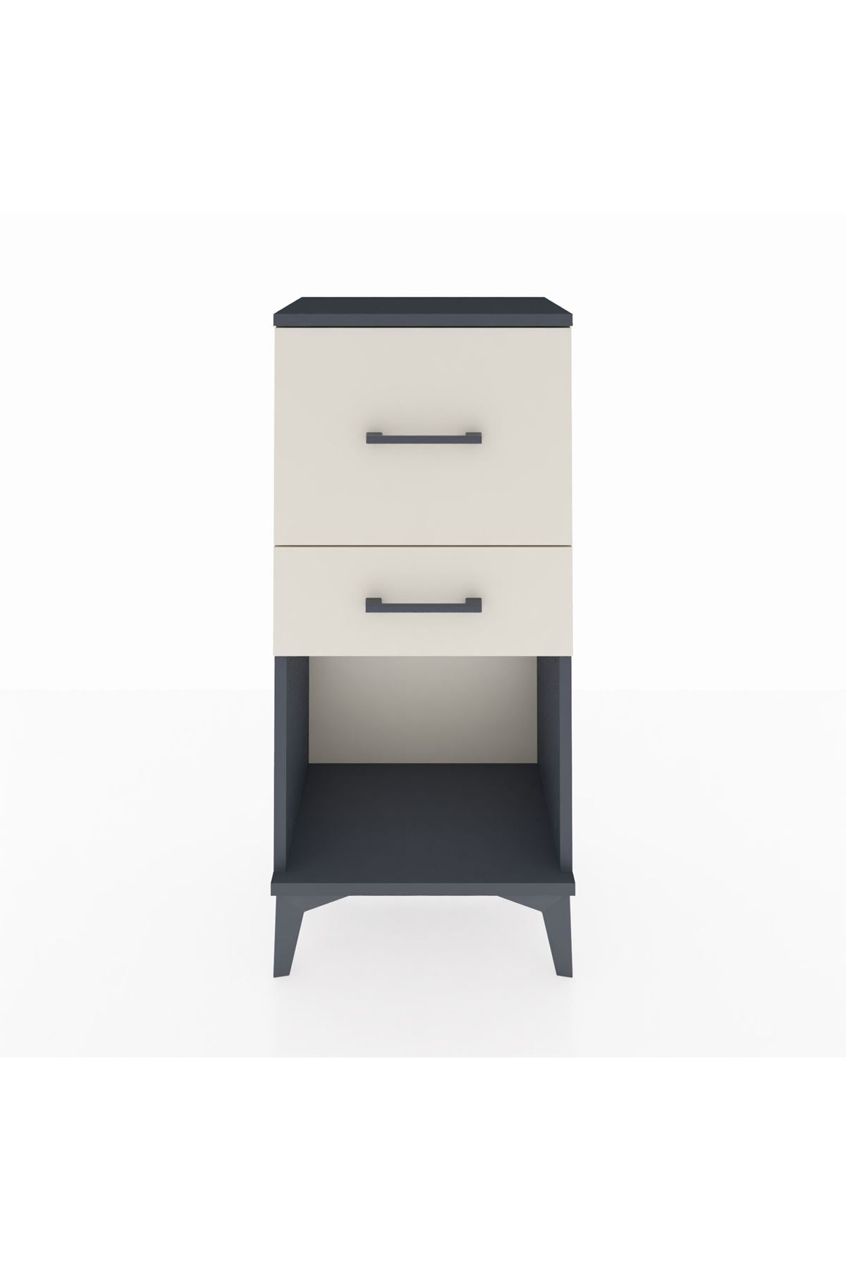 Arges Komodin 2 Çekmeceli 44x30x96 Antrasit-Aytaşı