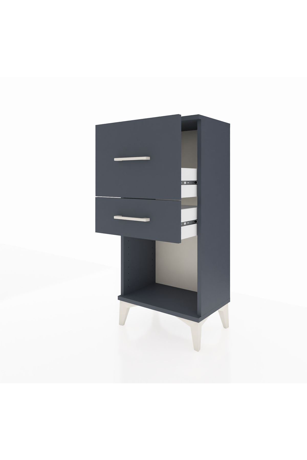 Arges Komodin 2 Çekmeceli 44x30x96 Antrasit-Antrasit