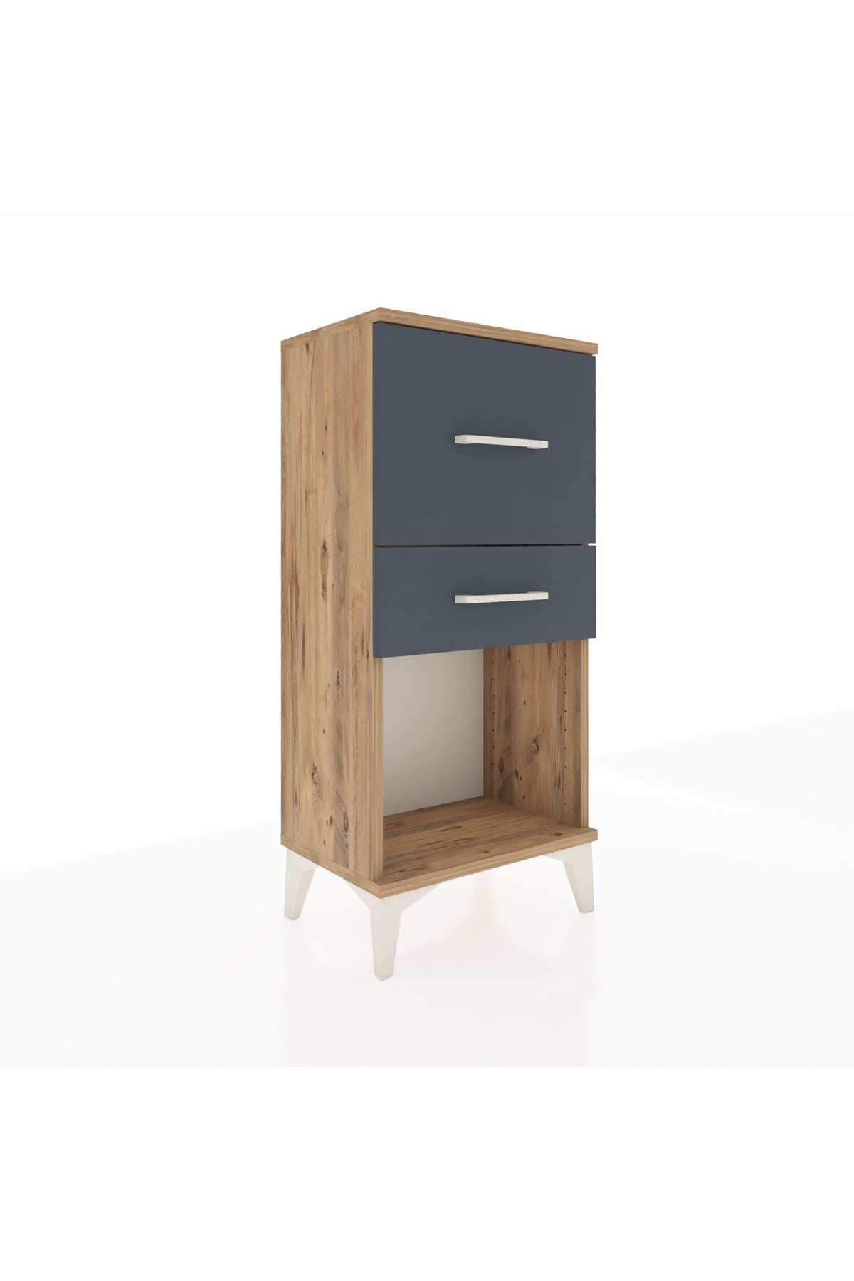 Arges Komodin 2 Çekmeceli 44x30x96 Çam-Antrasit