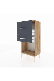 Arges Komodin 2 Çekmeceli 44x30x96 Çam-Antrasit
