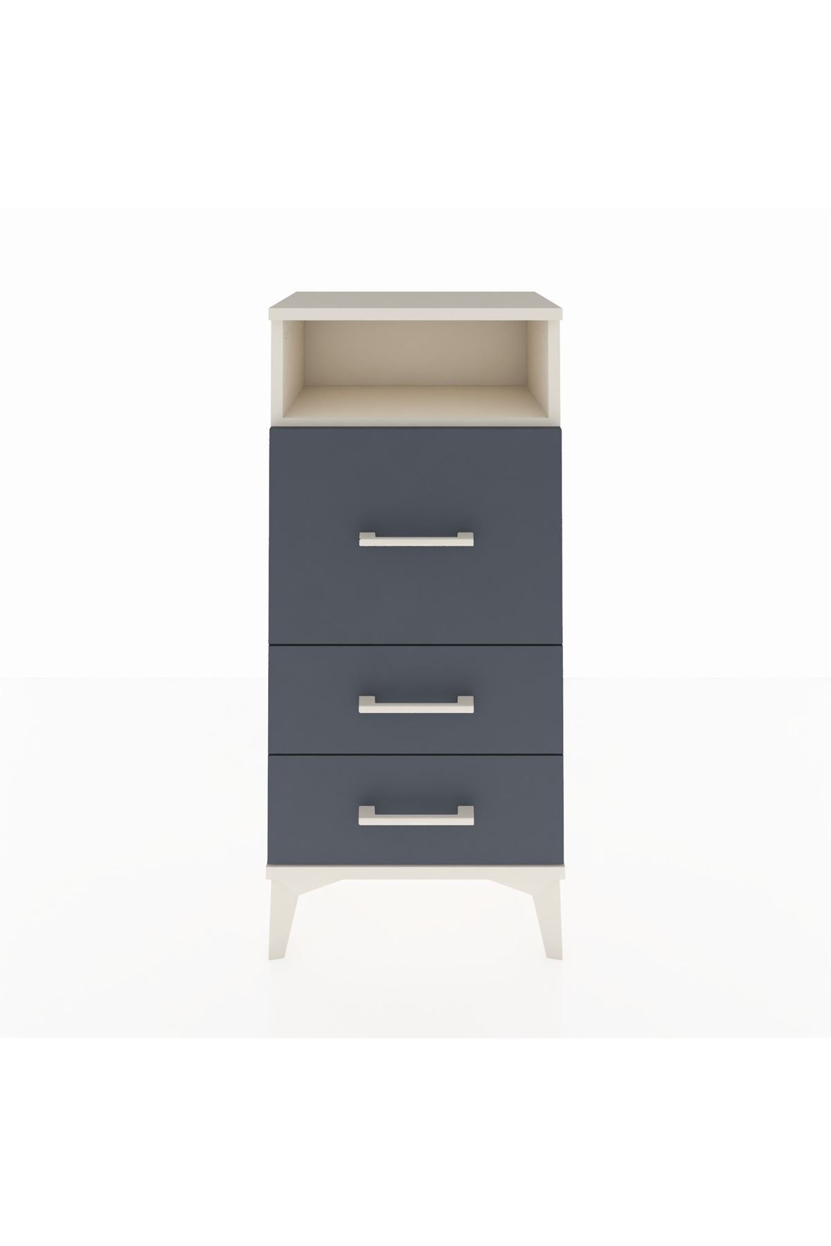 Arges Komodin Tek Raflı 3 Çekmeceli 44x30x96 Aytaşı-Antrasit