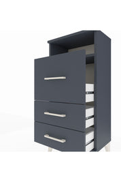 Arges Komodin Tek Raflı 3 Çekmeceli 44x30x96 Antrasit-Antrasit