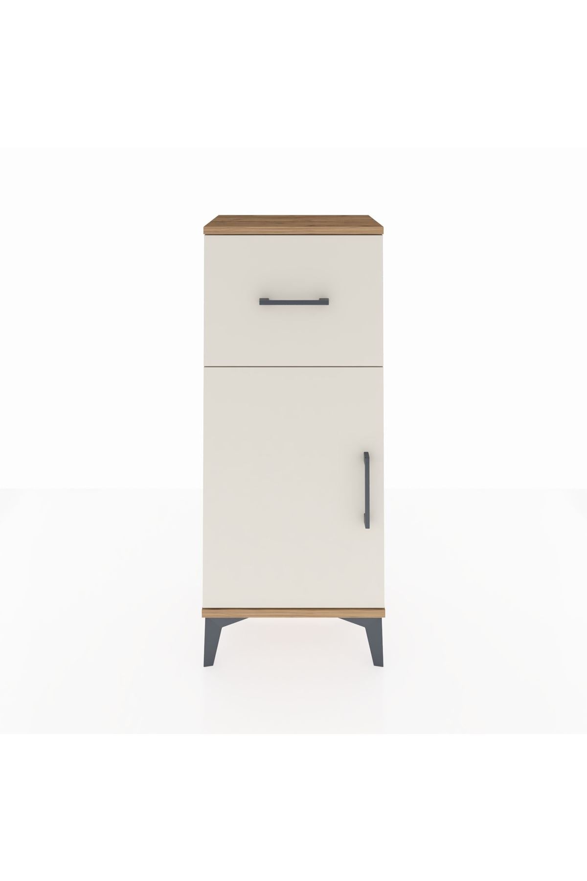 Arges Komodin Tek Raflı Tek Çekmeceli Tek Kapaklı 44x30x106 Çam-Aytaşı