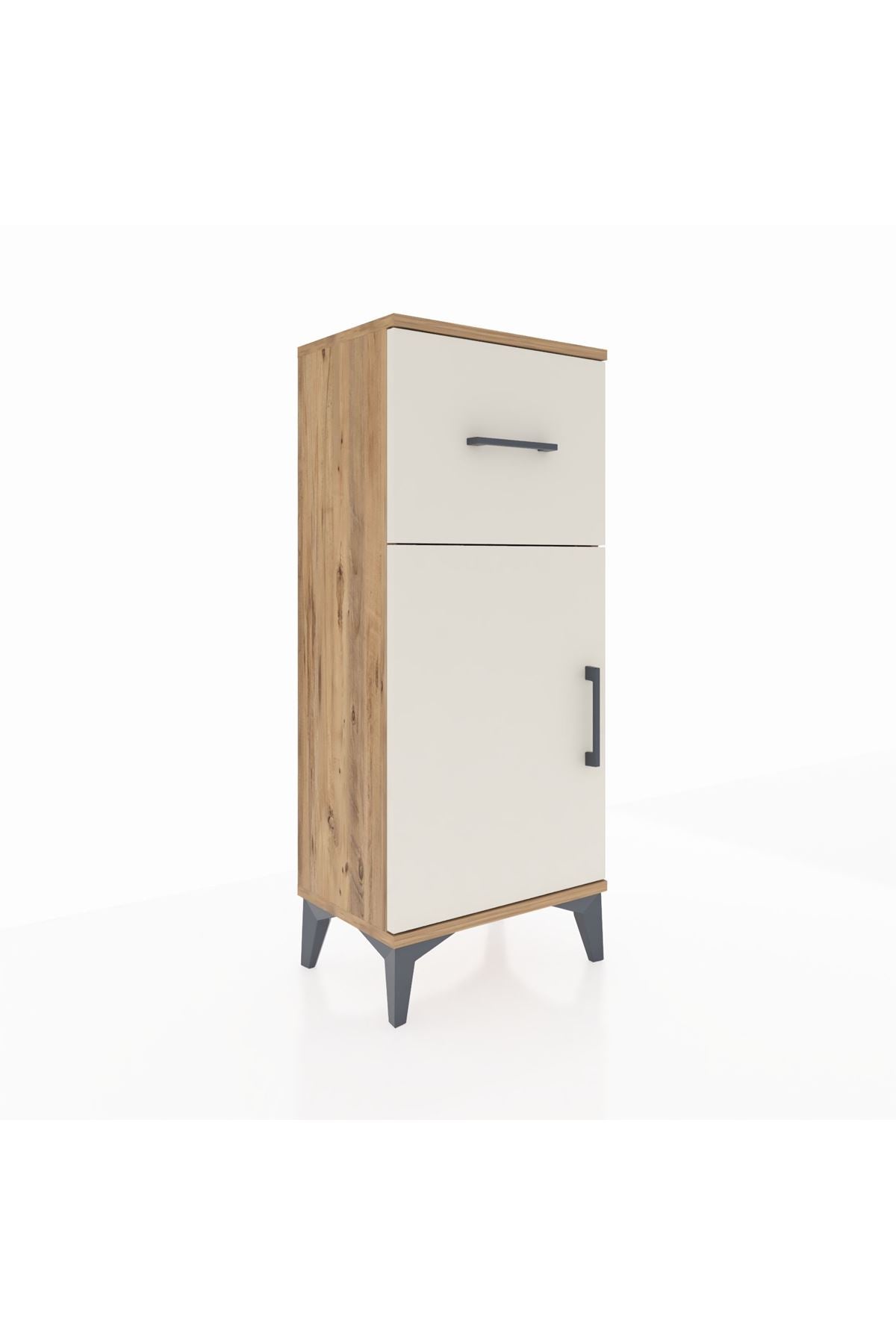 Arges Komodin Tek Raflı Tek Çekmeceli Tek Kapaklı 44x30x106 Çam-Aytaşı