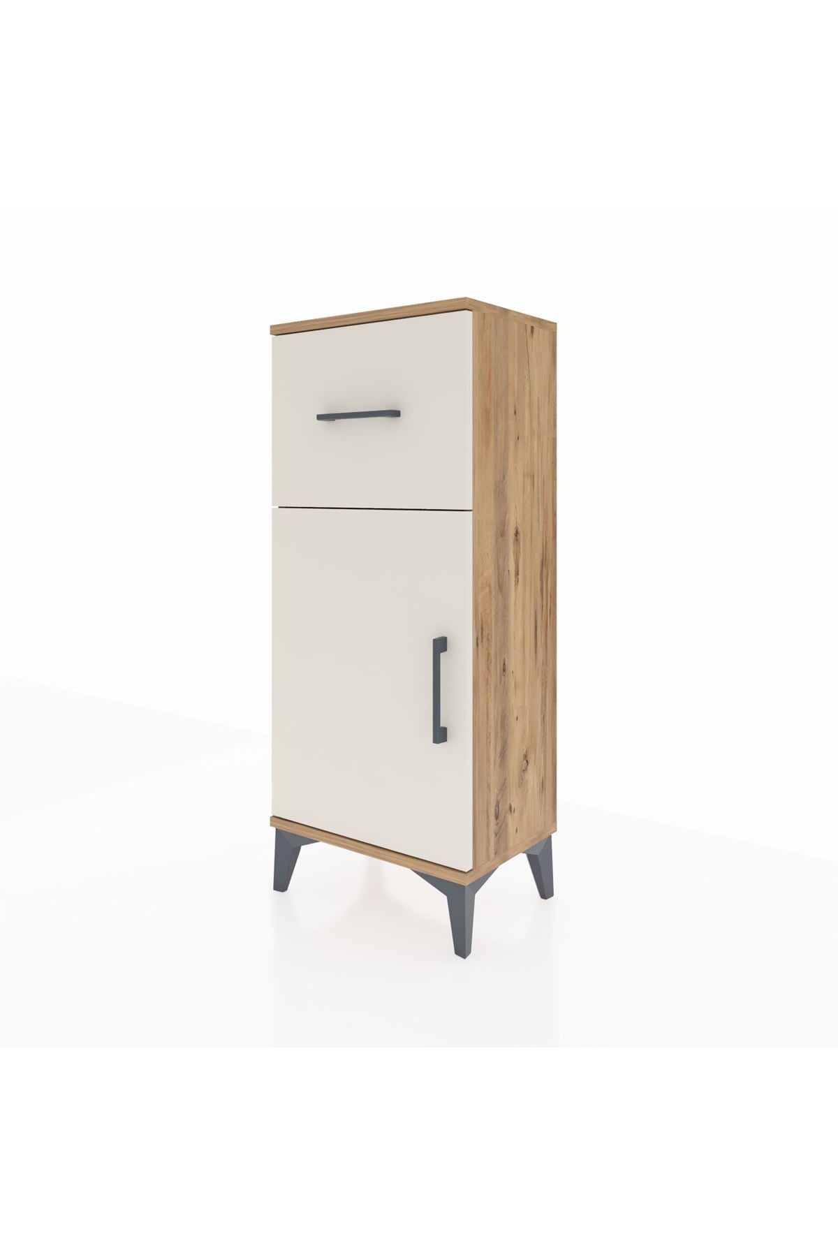 Arges Komodin Tek Raflı Tek Çekmeceli Tek Kapaklı 44x30x106 Çam-Aytaşı