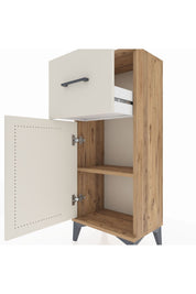 Arges Komodin Tek Raflı Tek Çekmeceli Tek Kapaklı 44x30x106 Çam-Aytaşı