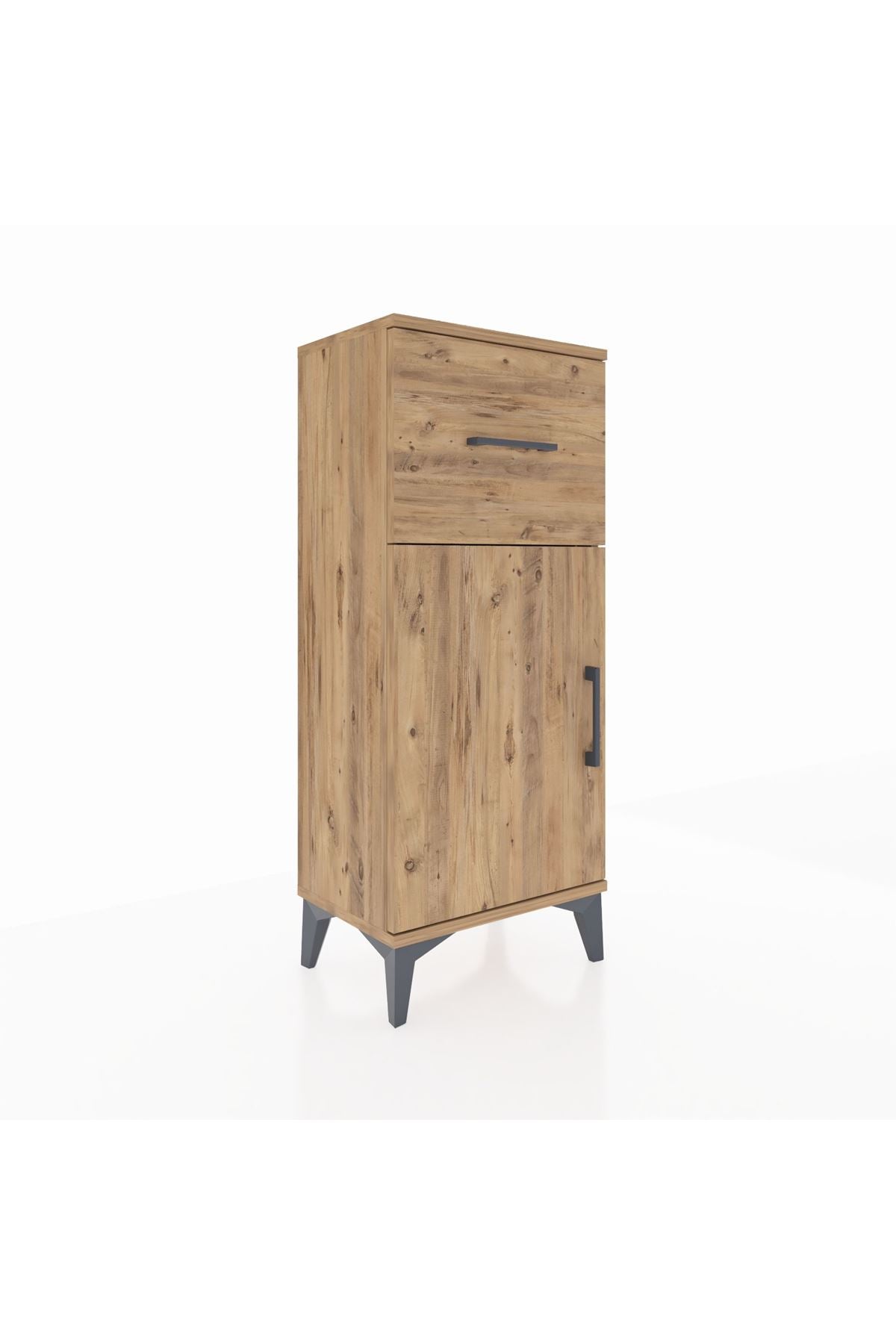 Arges Komodin Tek Raflı Tek Çekmeceli Tek Kapaklı 44x30x106 Çam-Çam