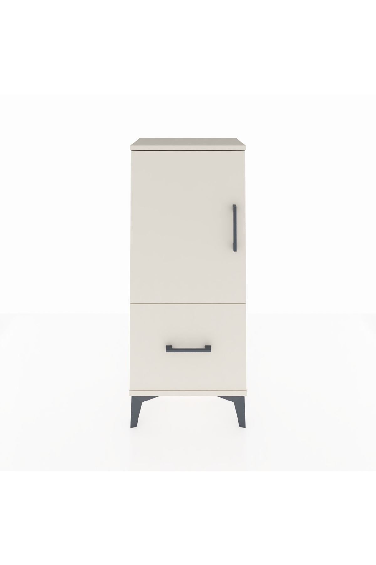 Arges Komodin 2 Raflı Tek Çekmeceli Tek Kapaklı 44x30x106 Aytaşı-Aytaşı