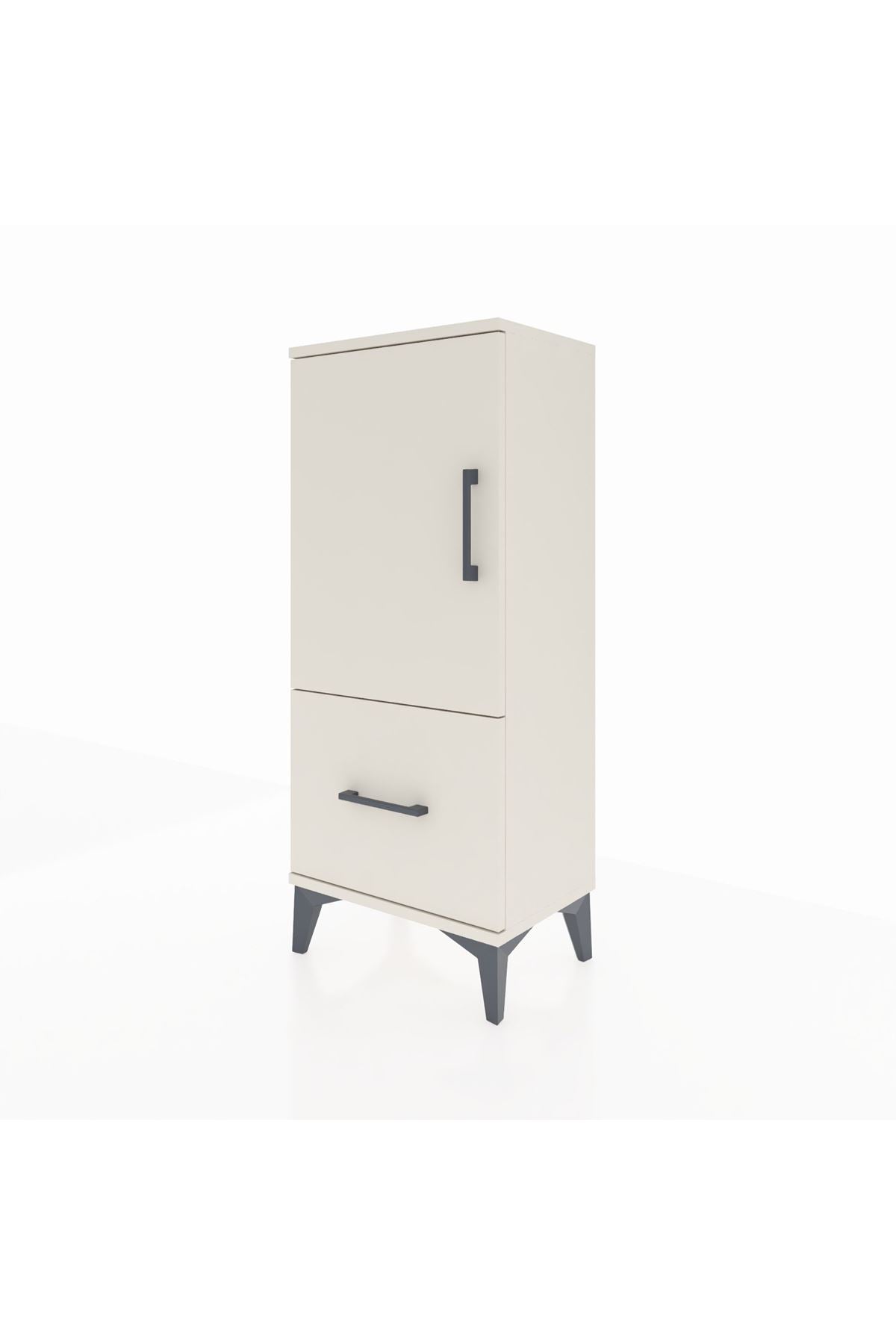 Arges Komodin 2 Raflı Tek Çekmeceli Tek Kapaklı 44x30x106 Aytaşı-Aytaşı