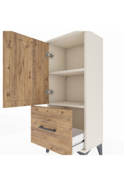 Arges Komodin 2 Raflı Tek Çekmeceli Tek Kapaklı 44x30x106 Aytaşı-Çam