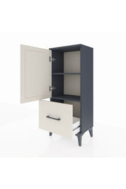 Arges Komodin 2 Raflı Tek Çekmeceli Tek Kapaklı 44x30x106 Antrasit-Aytaşı