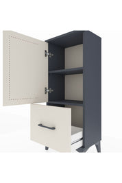 Arges Komodin 2 Raflı Tek Çekmeceli Tek Kapaklı 44x30x106 Antrasit-Aytaşı