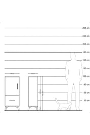 Arges Komodin 2 Raflı Tek Çekmeceli Tek Kapaklı 44x30x106 Antrasit-Çam