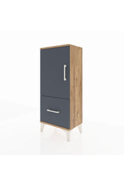 Arges Komodin 2 Raflı Tek Çekmeceli Tek Kapaklı 44x30x106 Çam-Antrasit