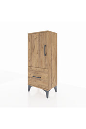 Arges Komodin 2 Raflı Tek Çekmeceli Tek Kapaklı 44x30x106 Çam-Çam