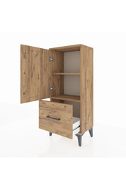 Arges Komodin 2 Raflı Tek Çekmeceli Tek Kapaklı 44x30x106 Çam-Çam