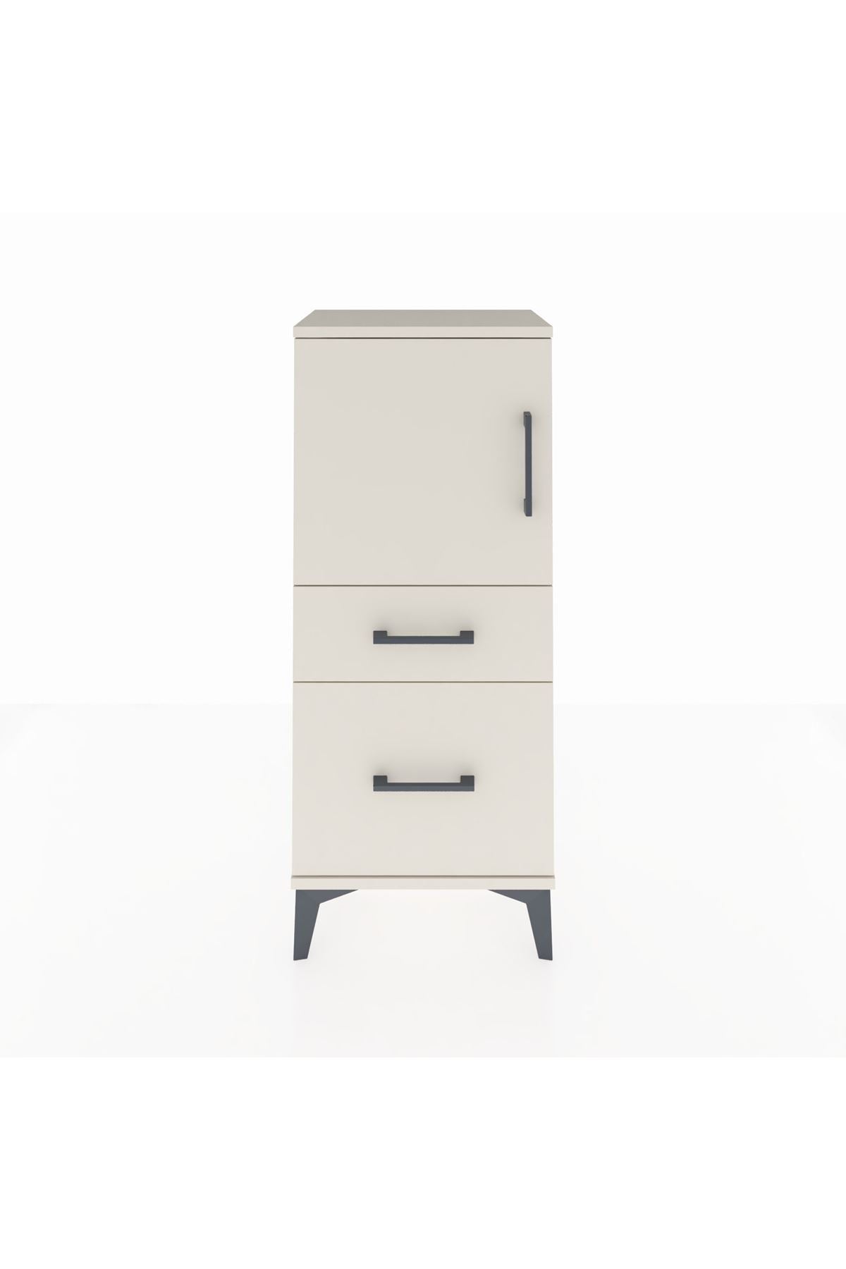 Arges Komodin 2 Raflı 2 Çekmeceli Tek Kapaklı 44x30x106 Aytaşı-Aytaşı