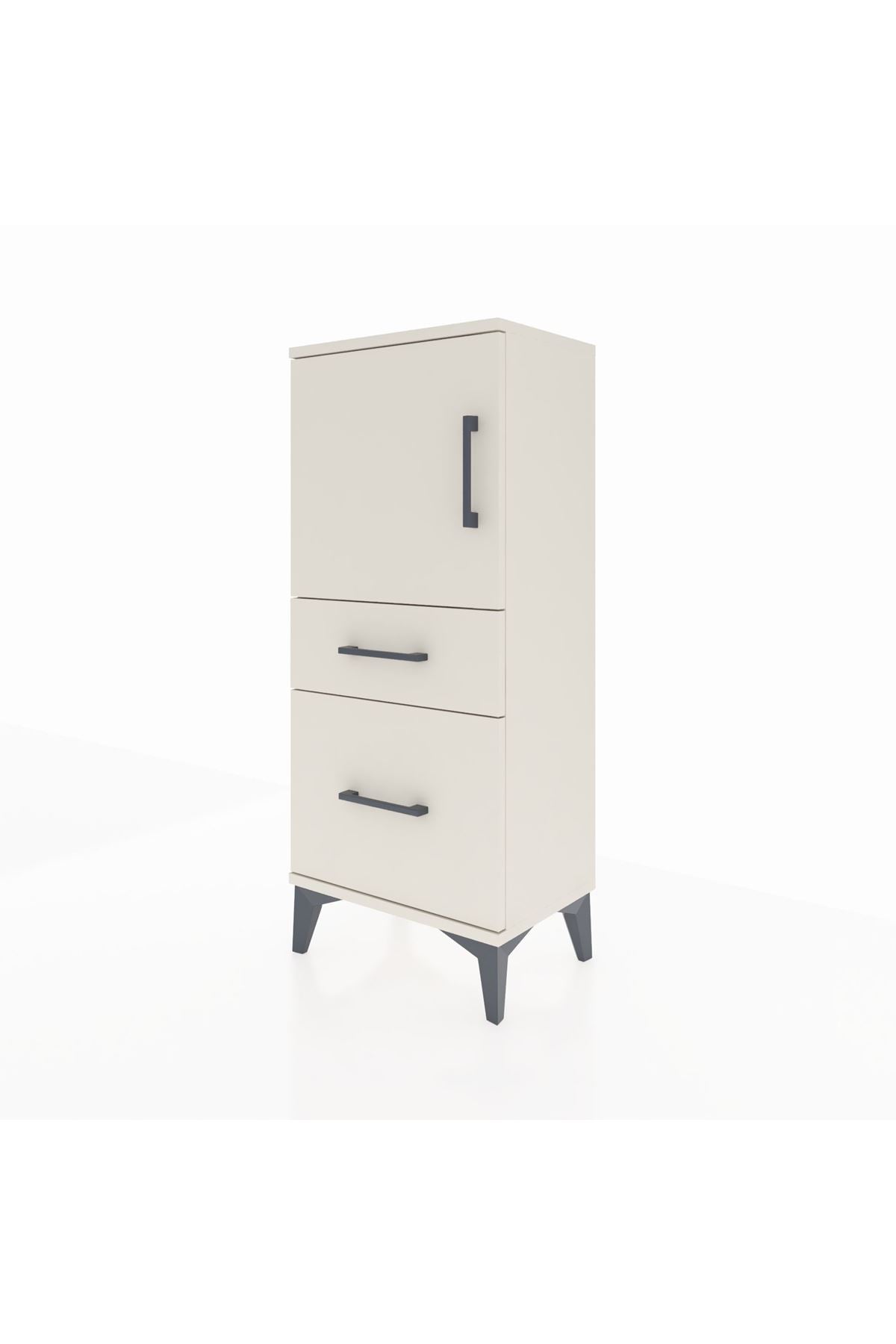 Arges Komodin 2 Raflı 2 Çekmeceli Tek Kapaklı 44x30x106 Aytaşı-Aytaşı