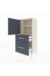 Arges Komodin 2 Raflı 2 Çekmeceli Tek Kapaklı 44x30x106 Aytaşı-Antrasit