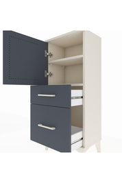 Arges Komodin 2 Raflı 2 Çekmeceli Tek Kapaklı 44x30x106 Aytaşı-Antrasit