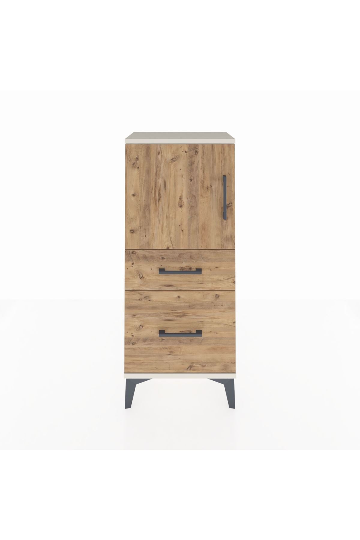 Arges Komodin 2 Raflı 2 Çekmeceli Tek Kapaklı 44x30x106 Aytaşı-Çam