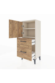 Arges Komodin 2 Raflı 2 Çekmeceli Tek Kapaklı 44x30x106 Aytaşı-Çam