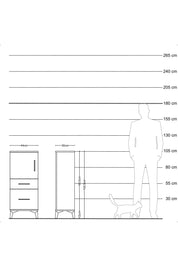 Arges Komodin 2 Raflı 2 Çekmeceli Tek Kapaklı 44x30x106 Aytaşı-Çam