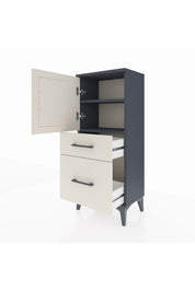 Arges Komodin 2 Raflı 2 Çekmeceli Tek Kapaklı 44x30x106 Antrasit-Aytaşı