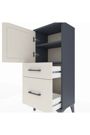 Arges Komodin 2 Raflı 2 Çekmeceli Tek Kapaklı 44x30x106 Antrasit-Aytaşı