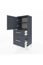 Arges Komodin 2 Raflı 2 Çekmeceli Tek Kapaklı 44x30x106 Antrasit-Antrasit