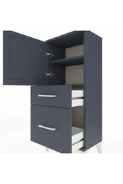 Arges Komodin 2 Raflı 2 Çekmeceli Tek Kapaklı 44x30x106 Antrasit-Antrasit