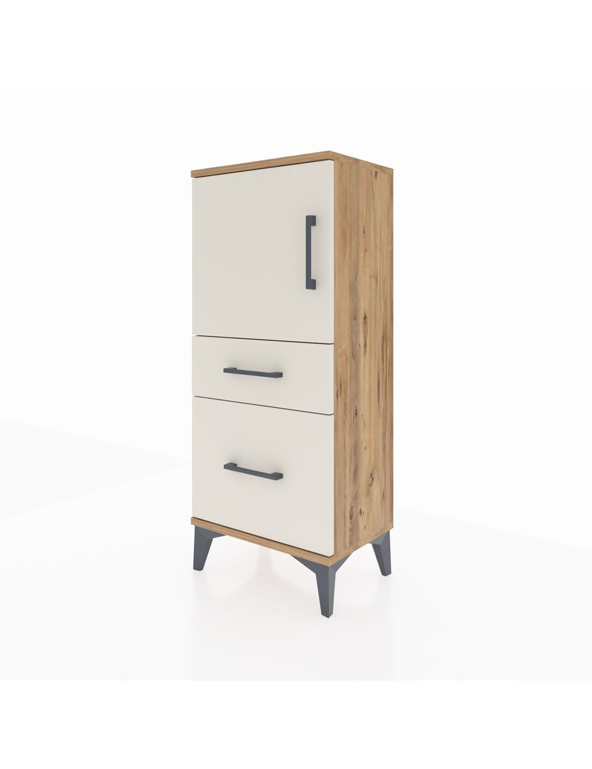 Arges Komodin 2 Raflı 2 Çekmeceli Tek Kapaklı 44x30x106 - S10M012V7A