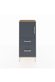 Arges Komodin 2 Raflı 2 Çekmeceli Tek Kapaklı 44x30x106 Çam-Antrasit