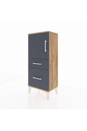 Arges Komodin 2 Raflı 2 Çekmeceli Tek Kapaklı 44x30x106 Çam-Antrasit