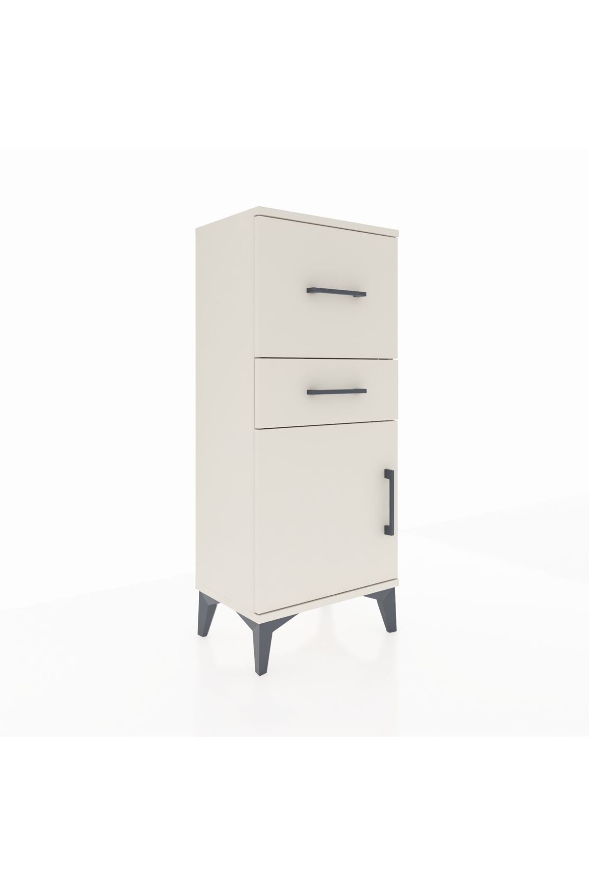 Arges Komodin Tek Raflı 2 Çekmeceli Tek Kapaklı 44x30x106 Aytaşı-Aytaşı