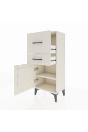 Arges Komodin Tek Raflı 2 Çekmeceli Tek Kapaklı 44x30x106 Aytaşı-Aytaşı