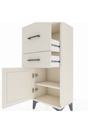 Arges Komodin Tek Raflı 2 Çekmeceli Tek Kapaklı 44x30x106 Aytaşı-Aytaşı