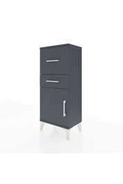 Arges Komodin Tek Raflı 2 Çekmeceli Tek Kapaklı 44x30x106 Antrasit-Antrasit