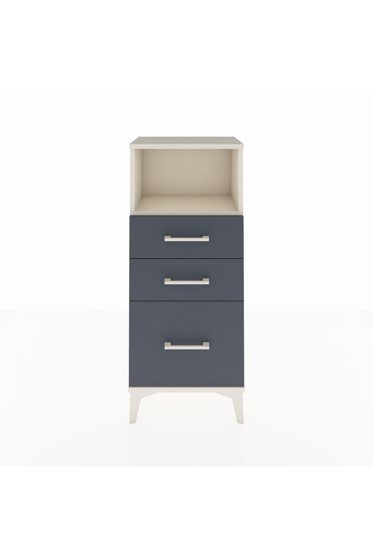 Arges Komodin Tek Raflı 3 Çekmeceli 44x30x106 Aytaşı-Antrasit