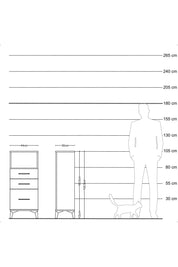 Arges Komodin Tek Raflı 3 Çekmeceli 44x30x106 Aytaşı-Antrasit