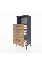 Arges Komodin Tek Raflı 3 Çekmeceli 44x30x106 Antrasit-Çam