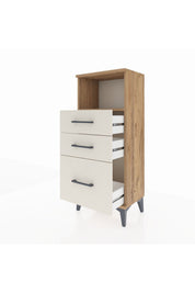 Arges Komodin Tek Raflı 3 Çekmeceli 44x30x106 Çam-Aytaşı