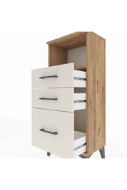 Arges Komodin Tek Raflı 3 Çekmeceli 44x30x106 Çam-Aytaşı